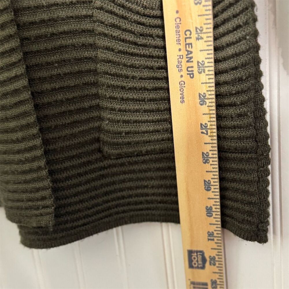 GIESSO 70%‎ Wool Blend Ribbed Long Coatigan Shawl Collar Cardigan Sweater 3 M/L - Picture 6 of 9